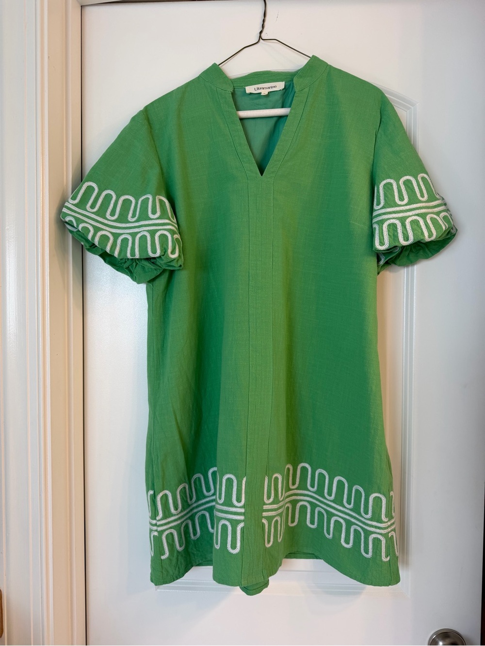 Green Embroidered Mini Dress - Unbranded